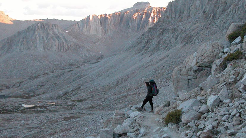 Early morning on the last day, climbing the switchbacks to Mt. Whitney