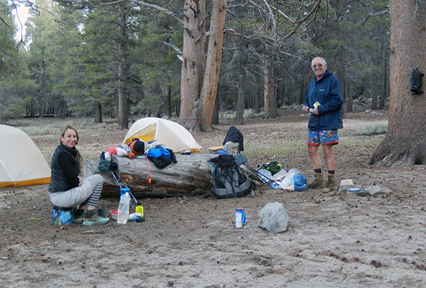 Carla and Chris at camp on Monache Meadow near the South Fork of Kern River.