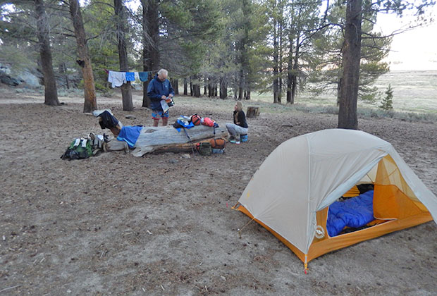 Chris and Carla at camp on Monache Meadow near to Kern South Fork.
