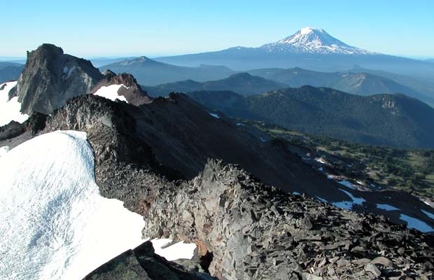 Mount Adams as seen from the summit of Old Snowy in the Goat Rocks Wilderness