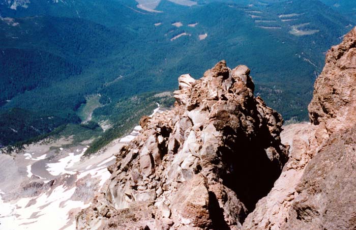 1987 Solo climb: Considerable exposure along the ridge to my right