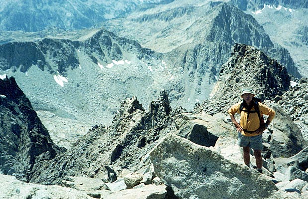 Peter approaching the summit ridge of Mt Agassiz
