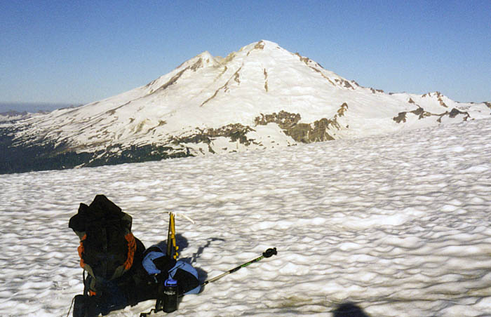 Early morning on the Sulphide Glacier looking west to Mount Baker