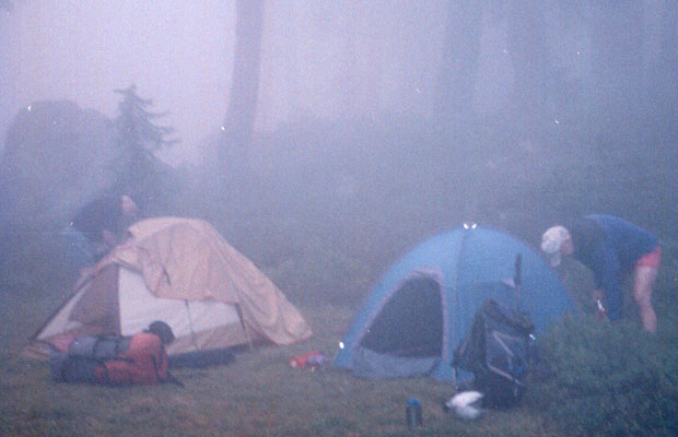 Early departure on a foggy morning ... the beginning of our third day on the Trail