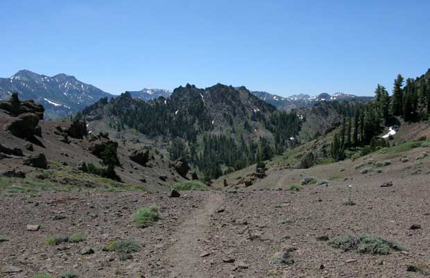 The high point on the trail near Raymond Lake