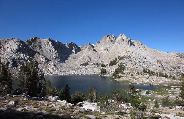 Chief Lake, as seen from the climb on the northern side of Silver Pass.
