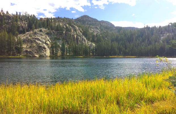 The beautiful Wilma Lake as seen from the shoreline PCT, heading southeast.
