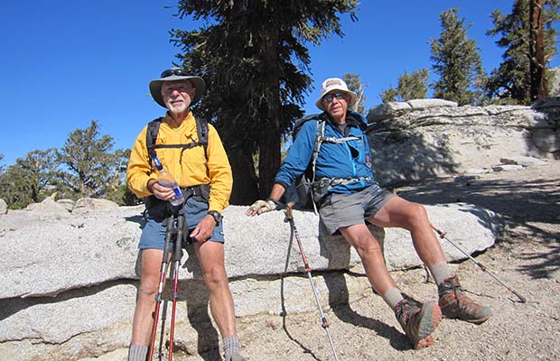 Bob and Peter resting on the gentle Guyot Pass, a few miles north of Rock Creek