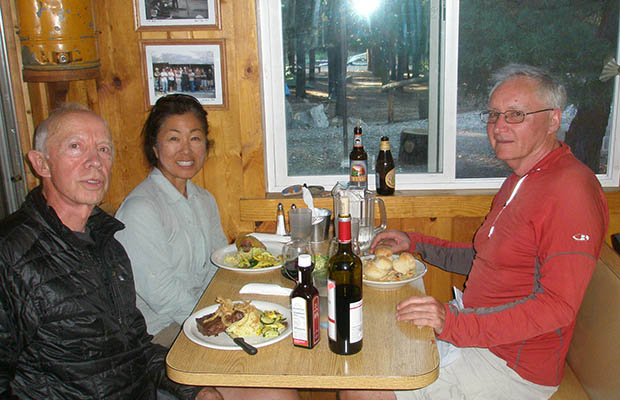 This is better than trail-food and pond water! Peter, Jeanne and Mike at VVR [2012]