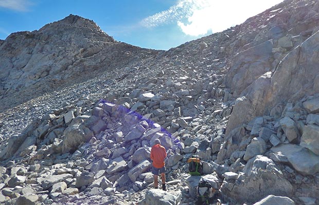 Almost to the summit of Whitebark Pass - slightly off-route on the High Route