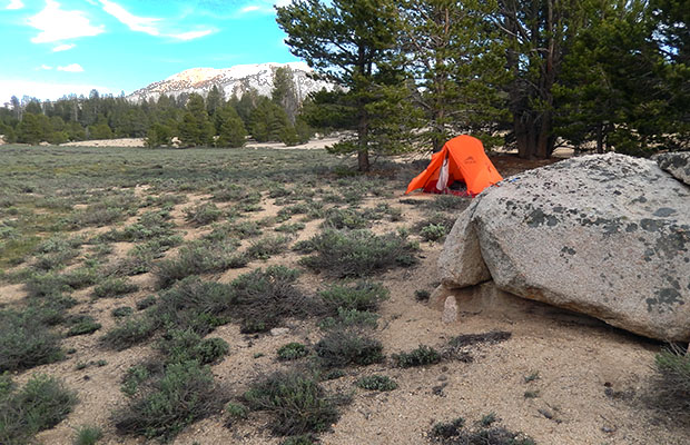 My third night's camp at Dry Creek Meadow.