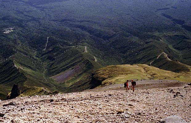Looking northeast down the slope to Razorback ridge and Humphrey's Castle