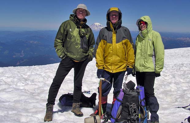 2005: The terrific trio triumphant, on the summit of Mount Adams -12,276'.