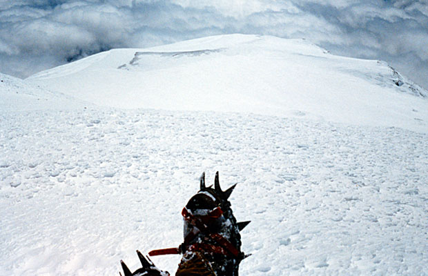 1987: All alone on the summit -12,276'- looking down to Piker's Peak