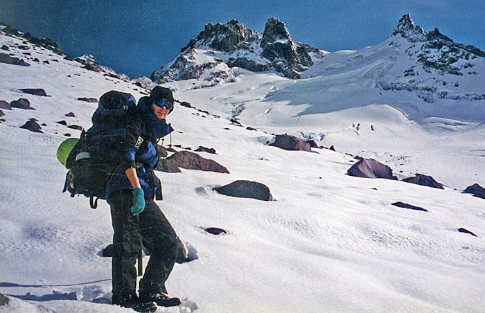 1996: Lucy in the early morning on Jefferson Park Glacier