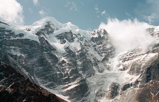 The north face of Mera Peak as seen from Dig Kharka.