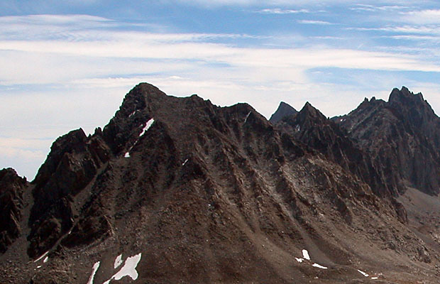 The western face of Mt Agassiz ... our route began at the lower left snowfield