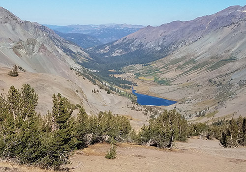 Looking down on Kennedy Lake from the lower slopes of Big Sam