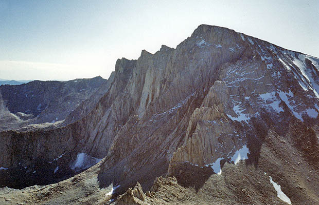 October 1991: The north face of Whitney as seen from Mt. Russell.