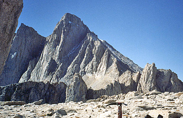 October 1991: Whitney seen from the plateau between Mt. Russell and Mt. Carillon  