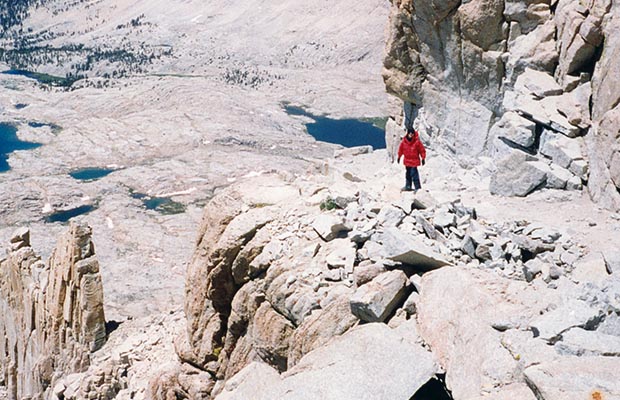 August 1993: Jordan beyond Trail Crest heading for the summit of Whitney.