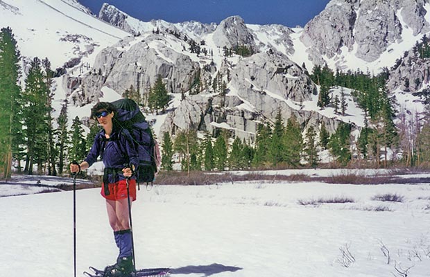 April-May 1996: Lucy near Outpost Camp, on our way down to Whitney Portal.